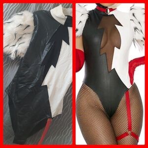 Forplay Sexy Cruella De'Vil Bodysuit Costume Women's Large XL  Dalmation Villain